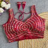 Tew Pure Raw Silk Mirror Work Designer Blouse